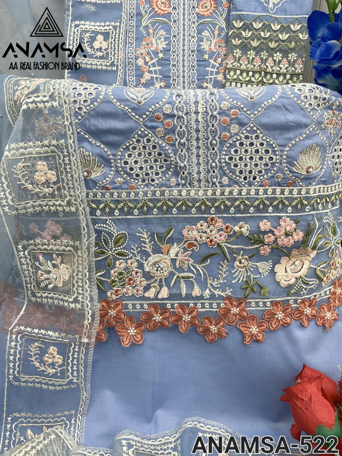 Anamsa 522 Jam Cotton Embroidery Pakistani Suit Wholesale Price In Surat